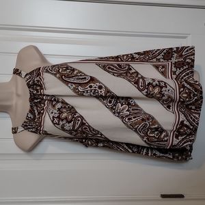 7th Avenue  Brown Paisley Floral Print Halter Shirt
